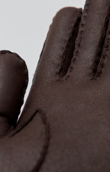 "Jenna" dunkelbraune Handschuhe aus 100% Lammfell